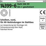 Scheibe EN 14399-6 rund 30 (31x56x5) 300 HV feuerverz. geschmiert 20St. PEINER - VPE: 20