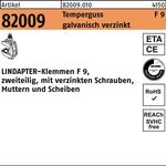 Klemme R 82009 GTW 40 F 9 M16/29 - 69 Temperguss galv.verz. 1St. LINDAPTER