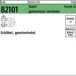 Schäkel DIN 82101 A 1 Stahl galv.verz. 25 Stück - VPE: 25
