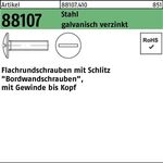 Flachrundschraube R 88107 Schlitz VG M6x16 Stahl 4.6 galv.verz. 500St. - VPE: 500