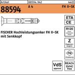 Hochleistungsanker R 88594 FH II 12/50 SK A 4 25 Stück FISCHER - VPE: 25