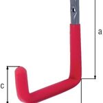 Wandhaken U-Form Rotgummi A.115mm STA roh verz.D.18mm GAH - VPE: 5