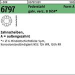 Zahnscheibe DIN 6797 FormA außengezahnt A 6,4 Federstahl gal Zn 8 DiSP 500Stück - VPE: 500