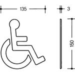 Symbol Barrierefrei 801.91B030 PA Farb-Nr.90 B.135mm H.150mm S.3mm HEWI