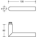 Türdrückerpaar 162.21PBR PA 90m Drückerpaar 4-KT.8mm HEWI