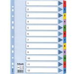 Esselte Register 100162 1-12 DIN A4 Mylar weiß