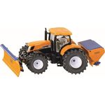 Traktor mit Räumschild und Streuer