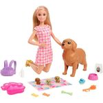 BRB Puppe (blond) mit Hund und Welpen
