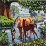 Crystal Art Ponys 30x30 cm