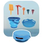 7 in 1 Falteimer Set blau