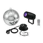 EUROLITE Set Spiegelkugel 20cm mit Motor + LED PST-5 QCL Spot sw