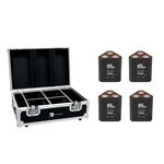 EUROLITE Set 4x AKKU TL-3 QCL RGB+UV Trusslight + Case mit Ladefunktion
