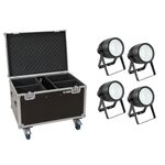EUROLITE Set 4x LED Theatre COB 200 WW/CW + Case mit Rollen