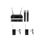 OMNITRONIC Set UHF-E2 Funkmikrofon-System + 2x BP + 2x Lavaliermikrofon 527.5/529.7MHz