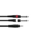 OMNITRONIC Adapterkabel 3,5 Klinke/2xKlinke 1m sw