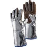 Hitzesch.handsch.5-Finger Universal braun/silber Spaltled.alumin.Preox-Aramid