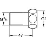 Grohe Anschluss gerade 1Zollx3/4Zoll AG chr