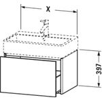 Duravit Waschtischunterbau XSQUARE 397x484x460mm weiß supermatt