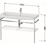 Duravit Waschtischset HAPPY D.2 PLUS 1175x490mm ohne Hahnloch taupe supermatt