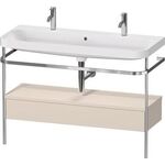 Duravit Waschtischset HAPPY D.2 PLUS 1175x490mm ein Hahnloch taupe supermatt