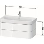 Duravit WTU HAPPY D.2 PLUS 975x490mm 2 Schubk ta s-matt ES NB mitte