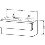 Duravit Waschtischunterbau L-CUBE 1290x481mm 2 Schubk ta s-matt ES Ah Mi.