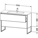 Duravit Waschtischunterbau XSQUARE 1210x732x478mm 2 Au ta s-matt ES NB Mi.