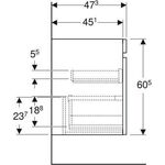 Geberit Unterschrank RENOVA PLAN für MWT, 1 Schublade 538x605x473mm lava