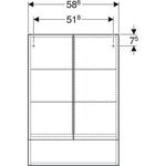 Geberit Spiegelschrank RENOVA PLAN 2 Türen, 588x850mm lava lackiert matt