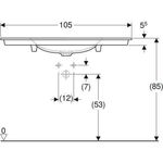 Geberit Möbelwaschtisch ONE weiß, mit Hahnloch 1050x480mm