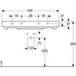 Geberit Waschtisch ONE weiß, mit Hahnloch 1050x480mm