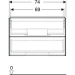 Geberit Waschtischunterschrank ONE 2 Schub 750x504x470mm lava lackiert matt