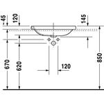 Duravit Einbauwaschtisch DURASTYLE o ÜL HLB 600x430mm ohne Hahnloch weiß