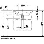 Duravit Möbelwaschtisch DURASTYLE m ÜL HLB 650x480mm 3 Hahnlöcher weiß WG