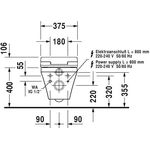 Duravit Wand-WC DURASTYLE tief, 370x620mm, SensoWash weiß