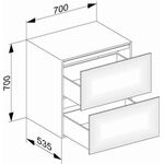 Keuco Sideboard EDITION 11 700x700x535mm m LED-Innenbel. we hgl A