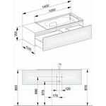 Keuco Waschtischunterbau EDITION 11 1400x350x535mm cash sdm