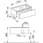Keuco WTU EDITION 11 PLANNING 1050x350x535mm Kumme re cash sdm