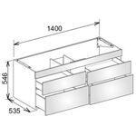 Keuco Waschtischunterbau EDITION 400 1400x546x535mm we hgl we hgl