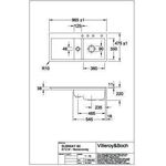 V&B Einbauspüle SUBWAY 60 FLAT 965x475mm Be re Handbet. fossil