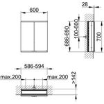 Keuco Spiegelschrank ROYAL MODULAR 2.0 Breite 600mm Höhe 700mm Tiefe 160mm