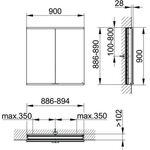 Keuco Spiegelschrank ROYAL MODULAR 2.0 Breite 900mm Höhe 900mm Tiefe 120mm