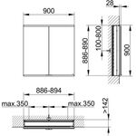 Keuco Spiegelschrank ROYAL MODULAR 2.0 Breite 900mm Höhe 900mm Tiefe 160mm
