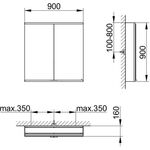 Keuco Spiegelschrank ROYAL MODULAR 2.0 Breite 900mm Höhe 900mm Tiefe 160mm