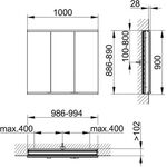 Keuco Spiegelschrank ROYAL MODULAR 2.0 Breite 1000mm Höhe 900mm Tiefe 120mm
