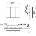 Keuco Spiegelschrank ROYAL MODULAR 2.0 Breite 900mm Höhe 700mm Tiefe 160mm