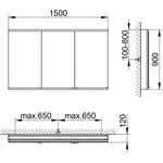 Keuco Spiegelschrank ROYAL MODULAR 2.0 Breite 1500mm Höhe 900mm Tiefe 120mm