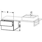 Duravit Konsolenunterschrank L-CUBE 400x320x547mm flannel grey hochglanz