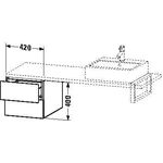 Duravit Konsolenunterschrank L-CUBE 400x420x547mm flannel grey hochglanz
