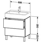 Duravit Waschtischunterbau L-CUBE 582x684x459mm flannel grey hochglanz